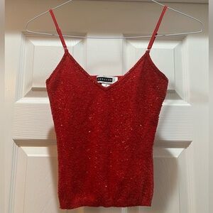 **SOLD** 

Y2K Vintage Red Sequin Beaded Crop Cami/Sweater